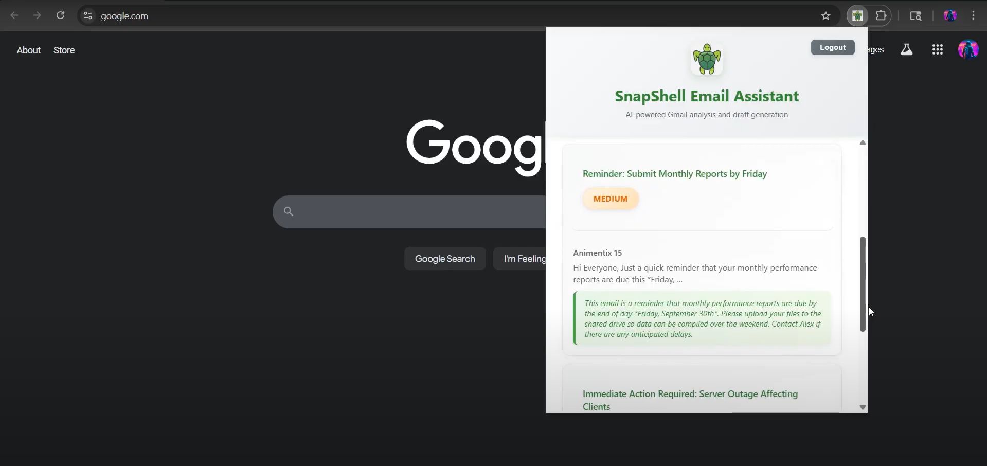 AI Email Assistant project screenshot